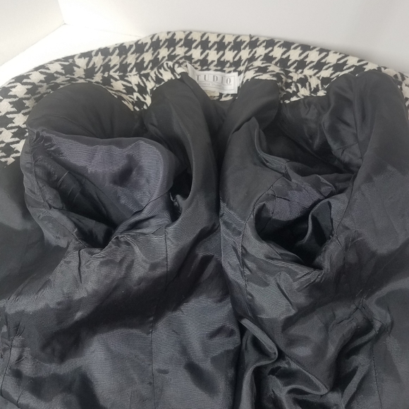 Vintage Michelle Stuart Houndstooth Wool Blazer Suit Jacket - Picture 8 of 15